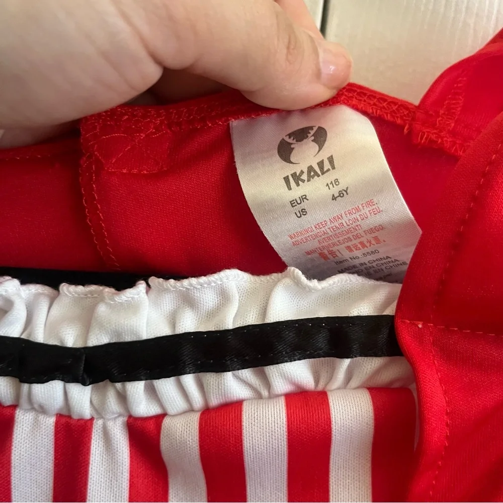 5 for $25! Red and Black Striped Clown Kids Costume